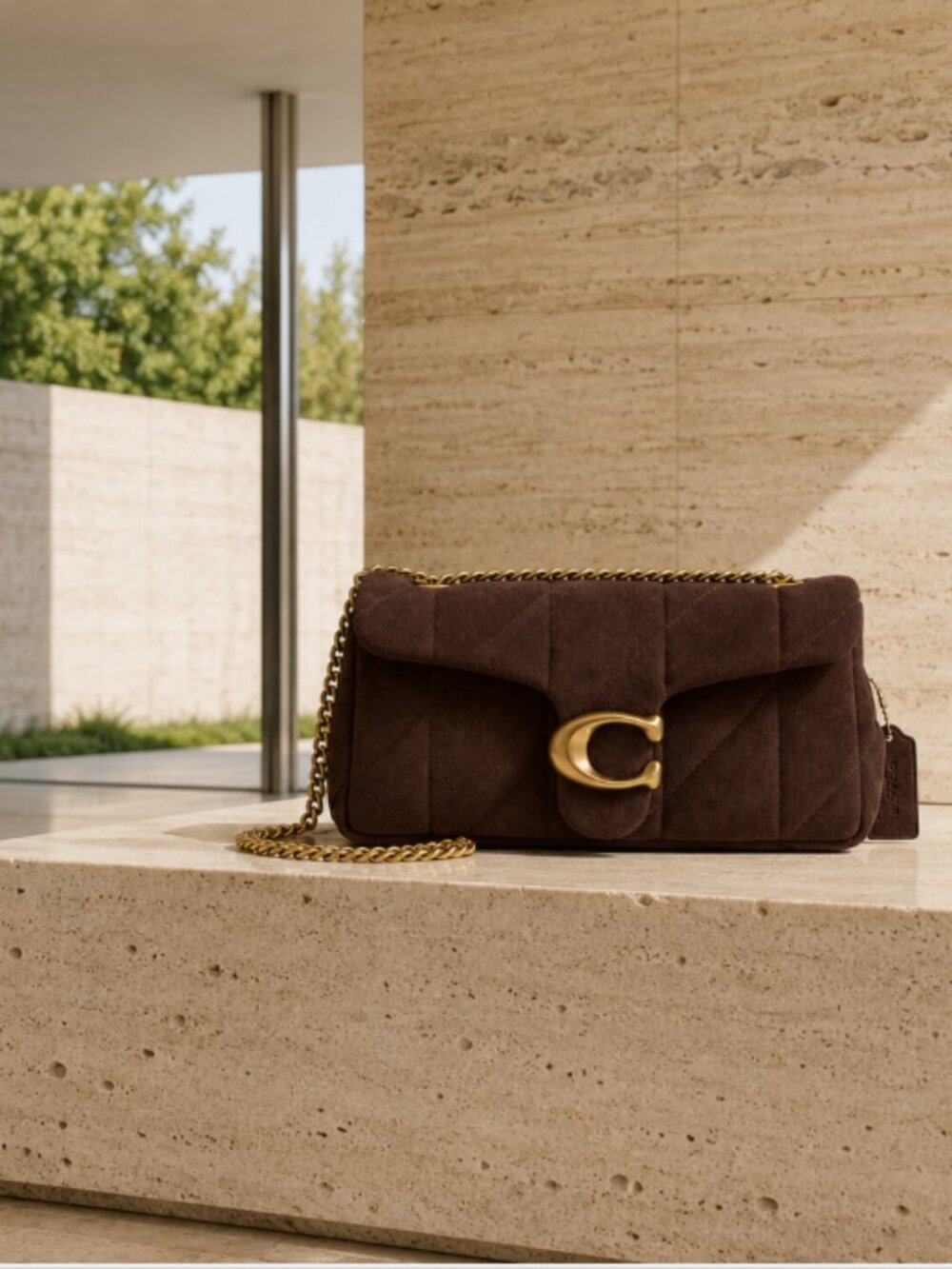 Coach Tabby 25 Brown Suede Leather Shoulder Bag NWT Dust Bag